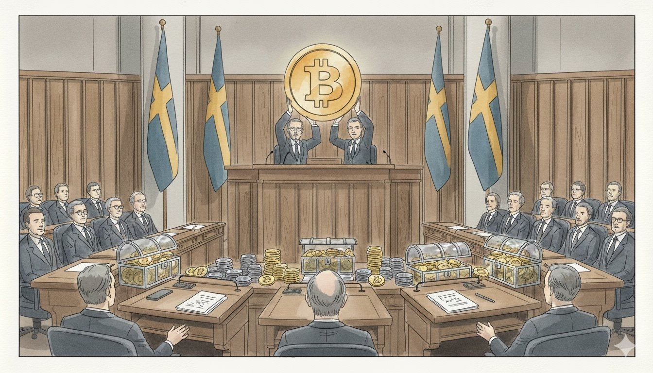 Sweden to study Bitcoin reserve via confiscated coins